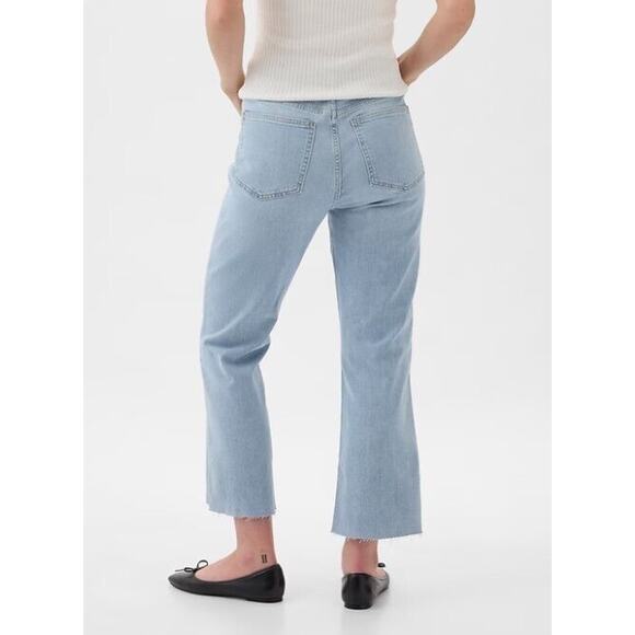 Gap Jeans Women 30 10 Long Blue Denim Light Wash Kick Fit High-Rise Straight NWT - Picture 3 of 11